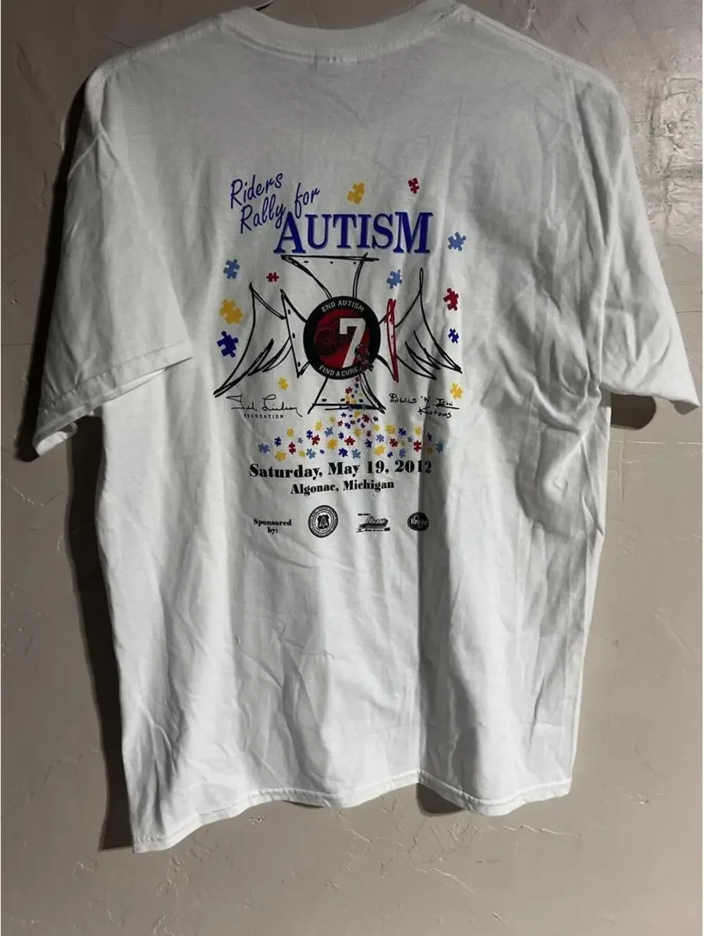 2012 Riders Rally for Autism Algonac Tee Large - Picture 4 of 5